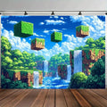 Vibrant Pixel World Party Backdrop Wall Decor for Streaming & Events