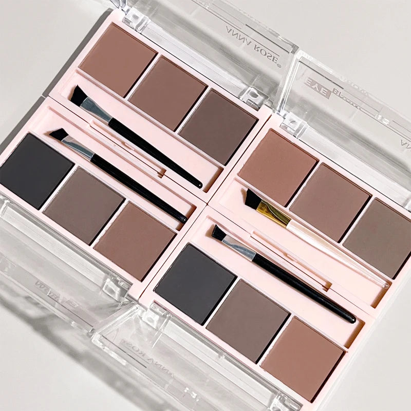 Waterproof Long-Lasting Eyebrow Powder Palette - Natural, Sweat-Proof, 3-Color Options