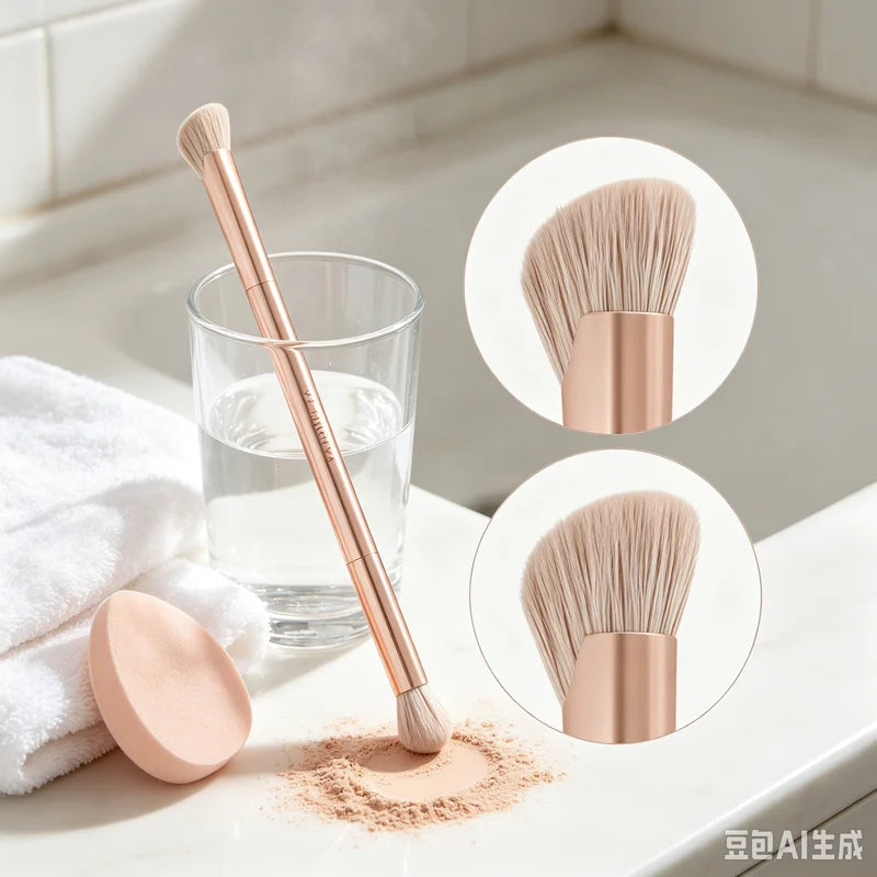 Dual-Ended Facial Nose Sculpting Brush for Blending and Blurring - Precision Makeup Tool