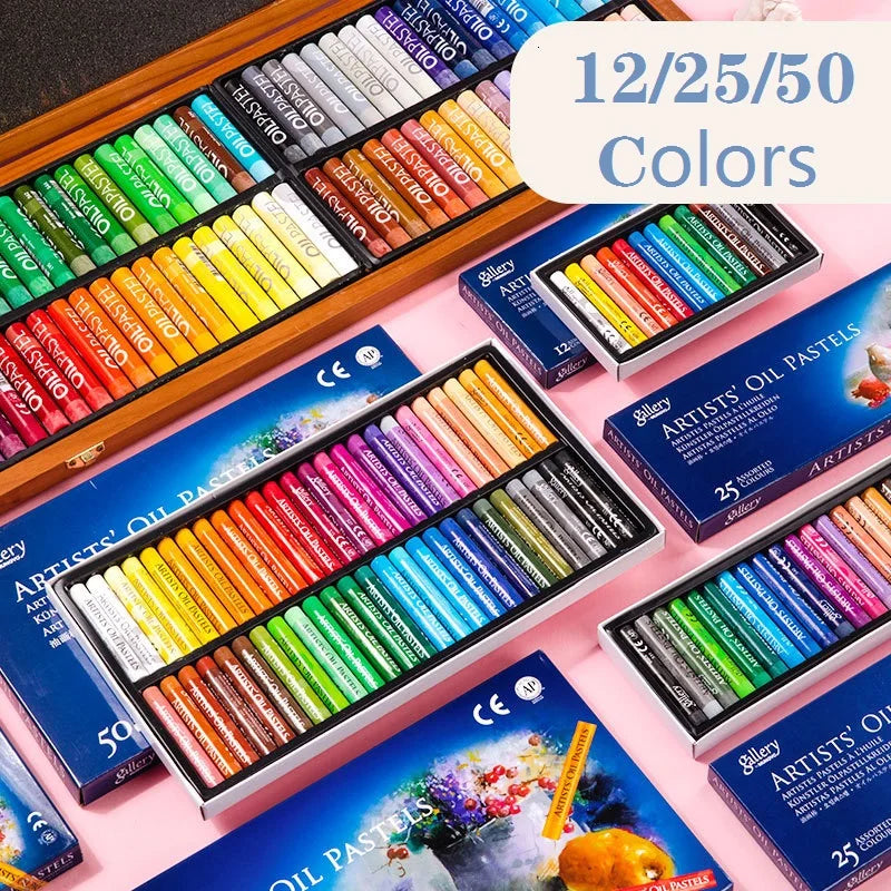 Oil Pastel Set 12/25/48 Colors Artist Soft Water-Soluble Drawing Supplies