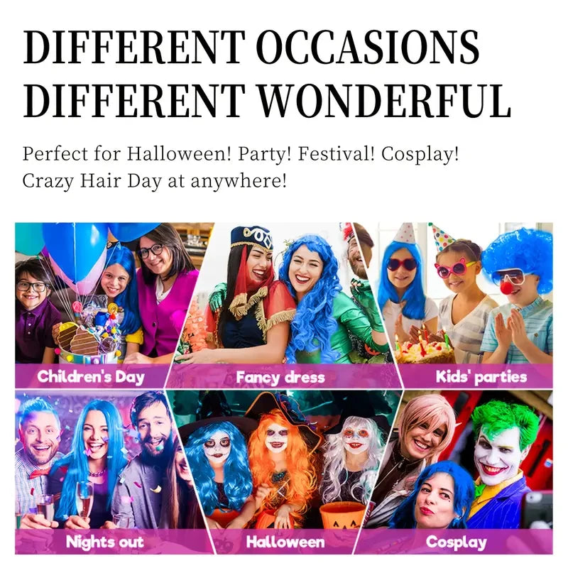 Halloween Hair Color Spray - Washable Vibrant Temporary Hair Dye in 8 Colors