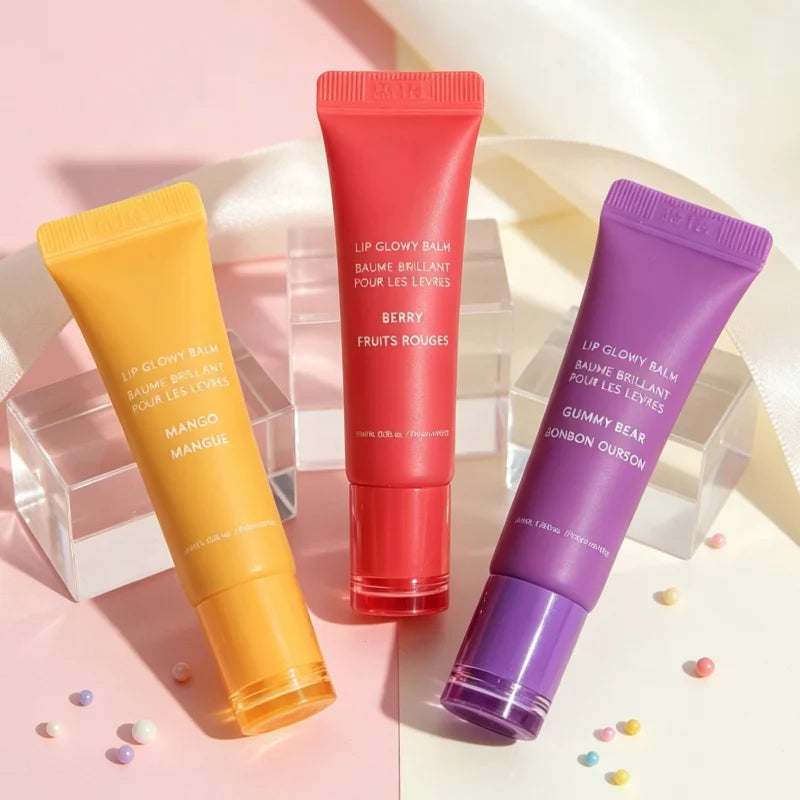 Lightweight Hydrating Lip Balm & Gloss Set with Shea Butter & Honey - Multiple Colors