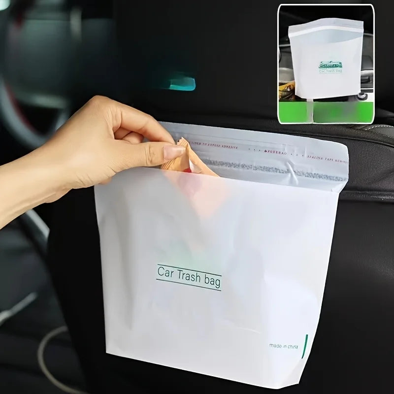 Disposable Car Trash Bags Self-Adhesive Garbage Pouch Portable Waste Storage