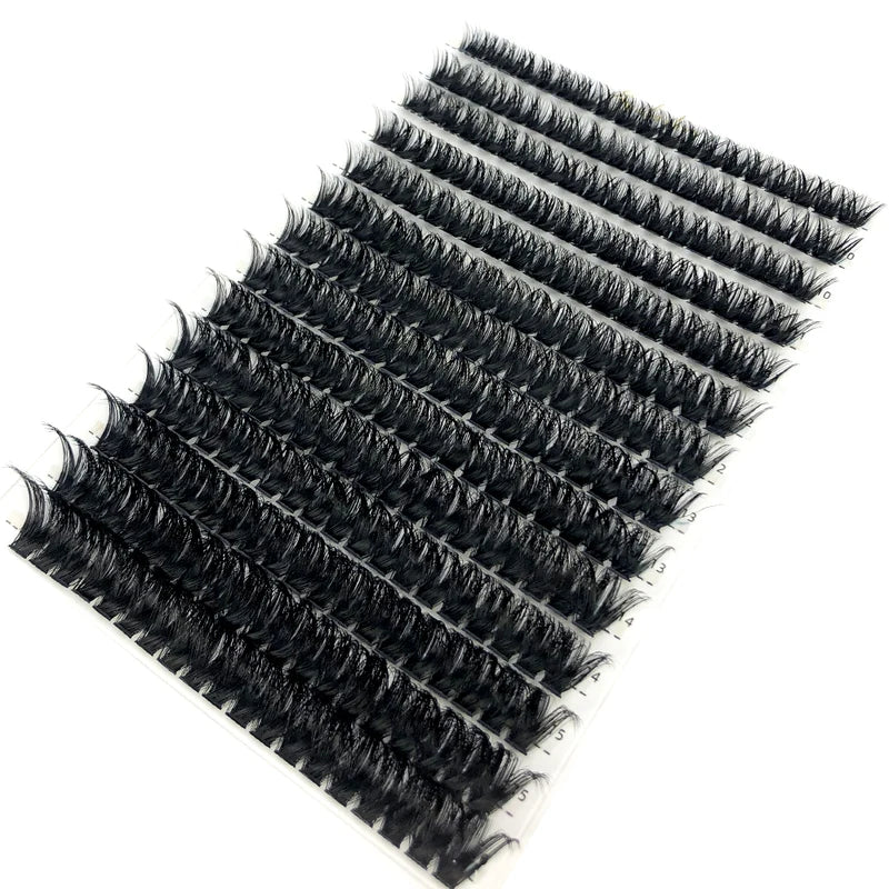 False Eyelash Clusters 30D-80D Mixed Tray Natural & Glam Lashes for DIY Application