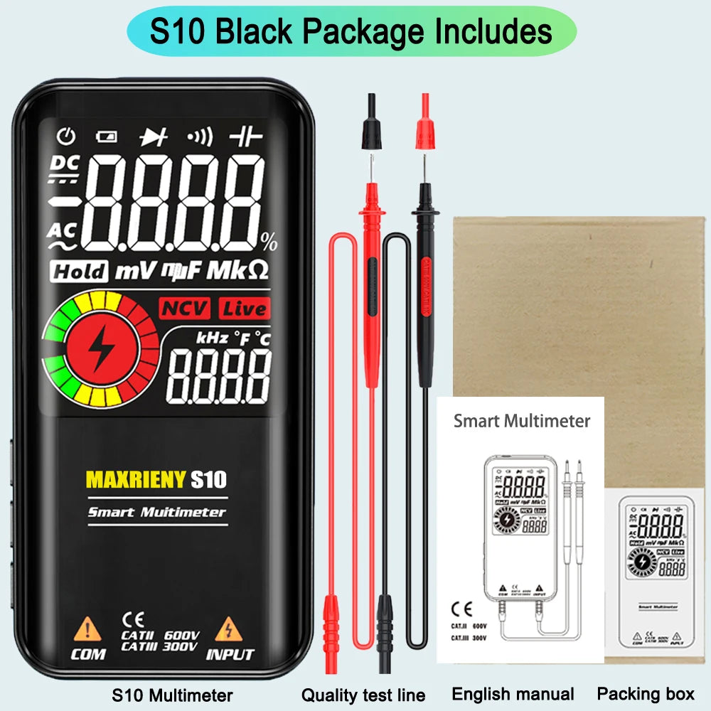 Digital Multimeter with USB Rechargeable True RMS Voltage Capacitance Ohm Diode Test