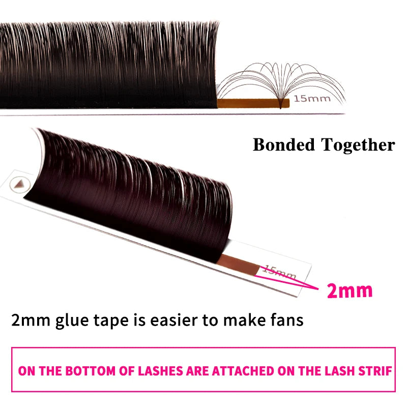Eyelash Extensions False Lashes Volume Fans C Curl D Curl Brown Mega Blooming Fans