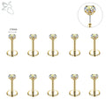 10PCS Lip Piercings Set Stainless Steel Cartilage Lip Rings Gold Silver Colors