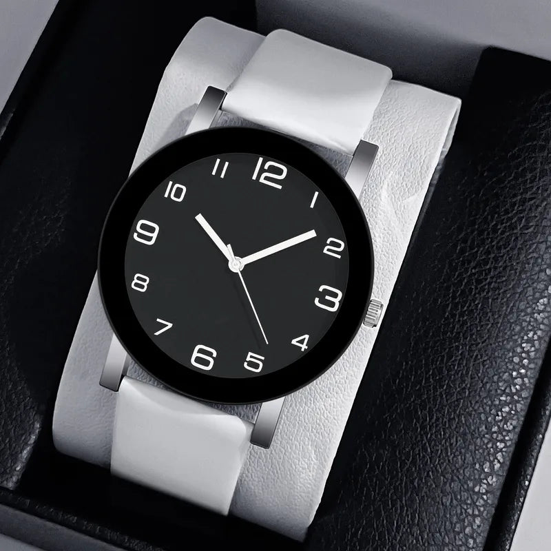 Luxury Men’s Quartz Leather Watch with Round Dial - Casual Business Wristwatch