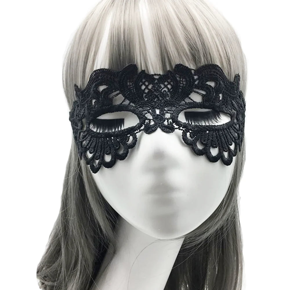 Black Lace Eye Mask for Halloween Masquerade and Costume Parties