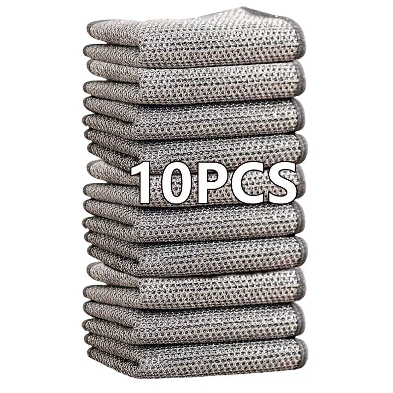 Thickened Steel Wire Cleaning Cloth for Kitchen and Household - Multi-Purpose Dish Towel