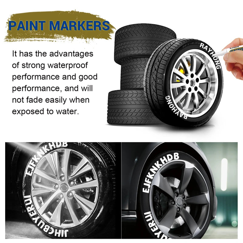 Waterproof Car Tire Marking Pen Oil-Based Permanent Paint Marker for Rubber and Metal