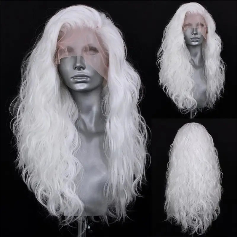 Synthetic Lace Front Wig for Women 24-26 Inch Heat Resistant Fiber Cosplay & Party Hair
