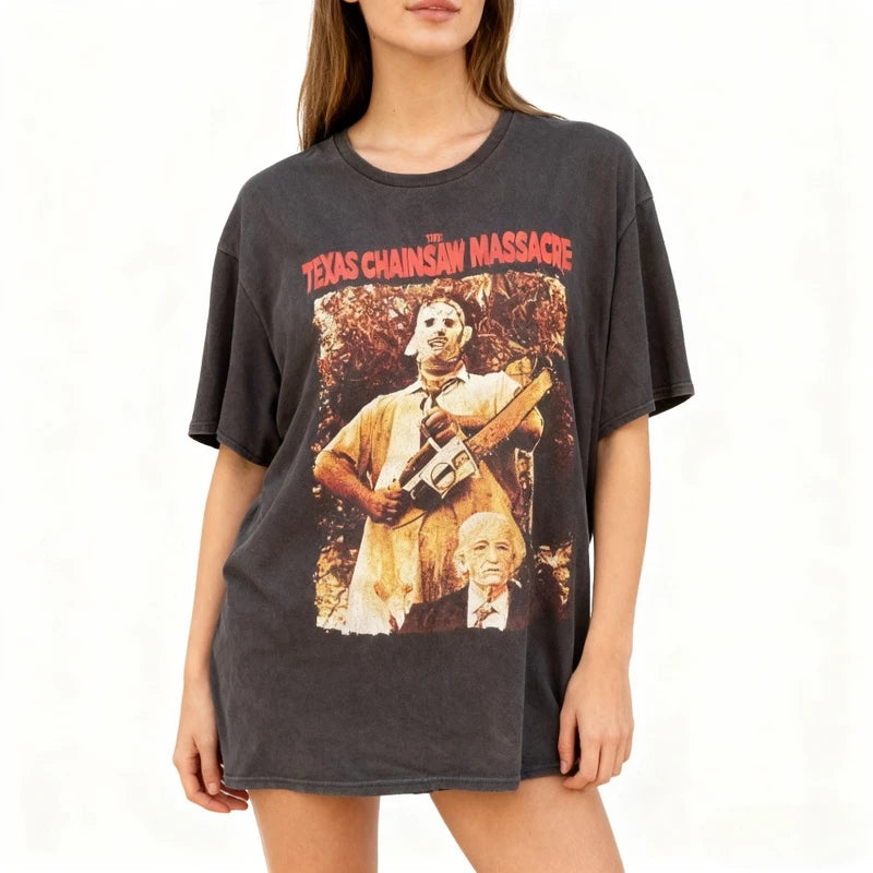 Texas Chainsaw Massacre Horror Movie T Shirt for Halloween - Scary Horror Design