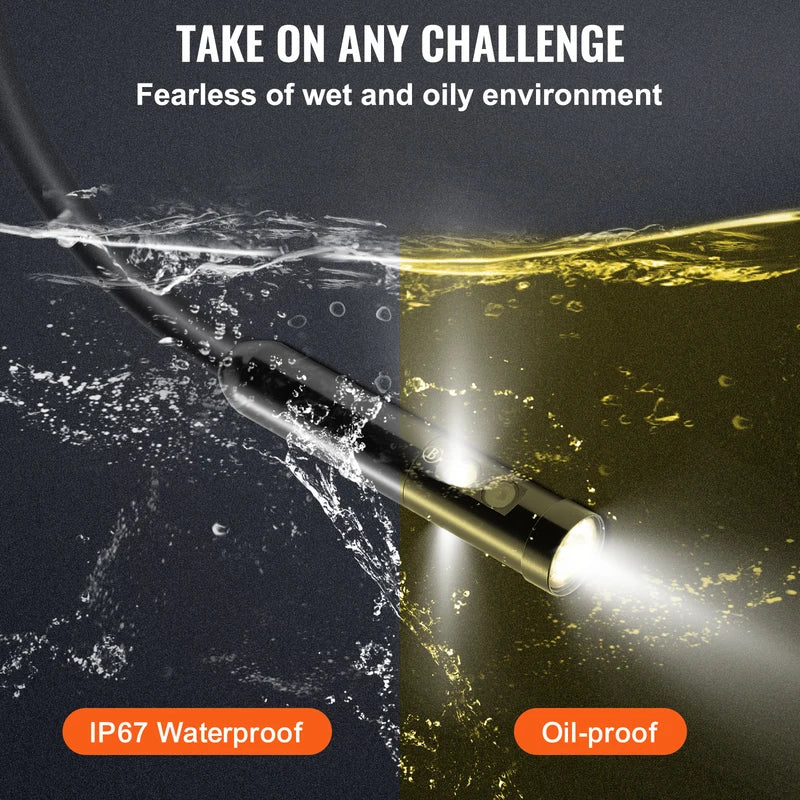 Industrial Endoscope Camera 1080P 4.5-Inch IPS Screen Waterproof Borescope with 3 Lenses
