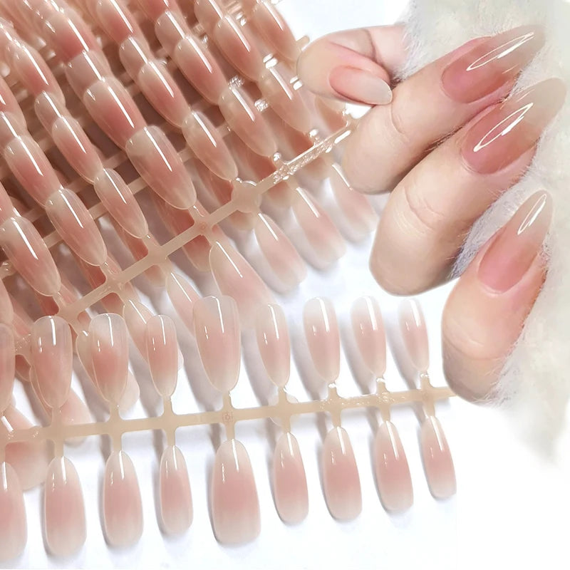 30Pcs Nude Color Fake Nail Sets - Press On Full Cover Nail Tips for Manicure
