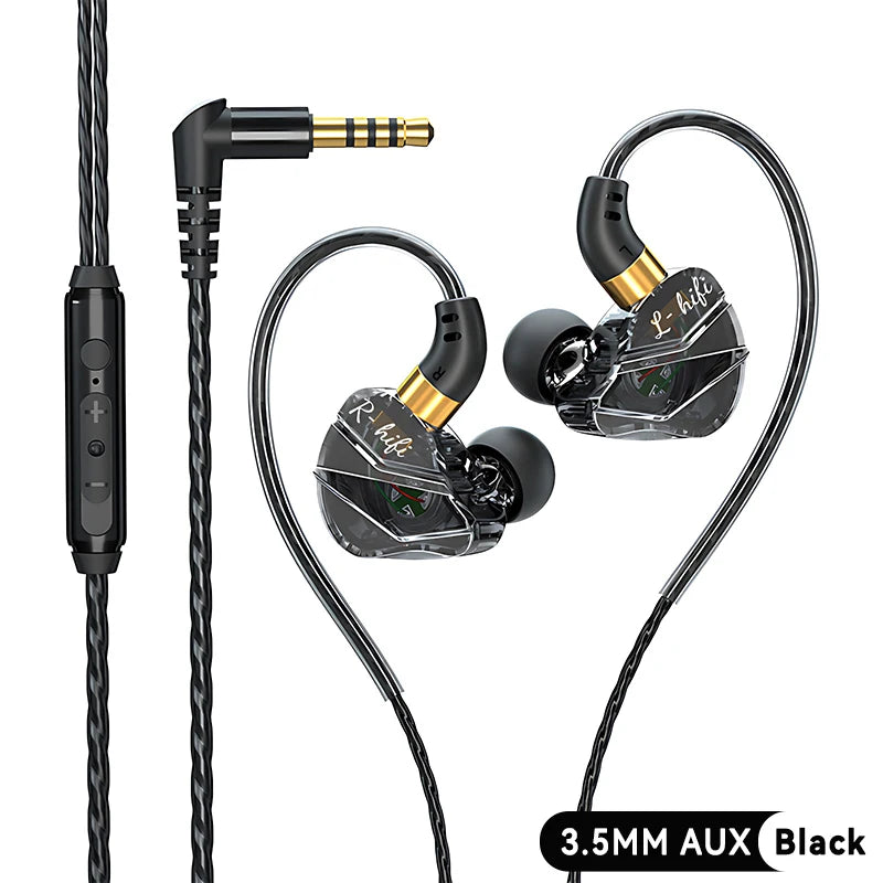 Heavy Bass In-Ear Headphones with Digital Chip & Mic - Wired 3.5MM/Type-C for Samsung & Android