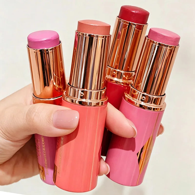 Colorful Water Powder Blusher & Lip Gloss Set - Lipstick & Eyeliner Combo