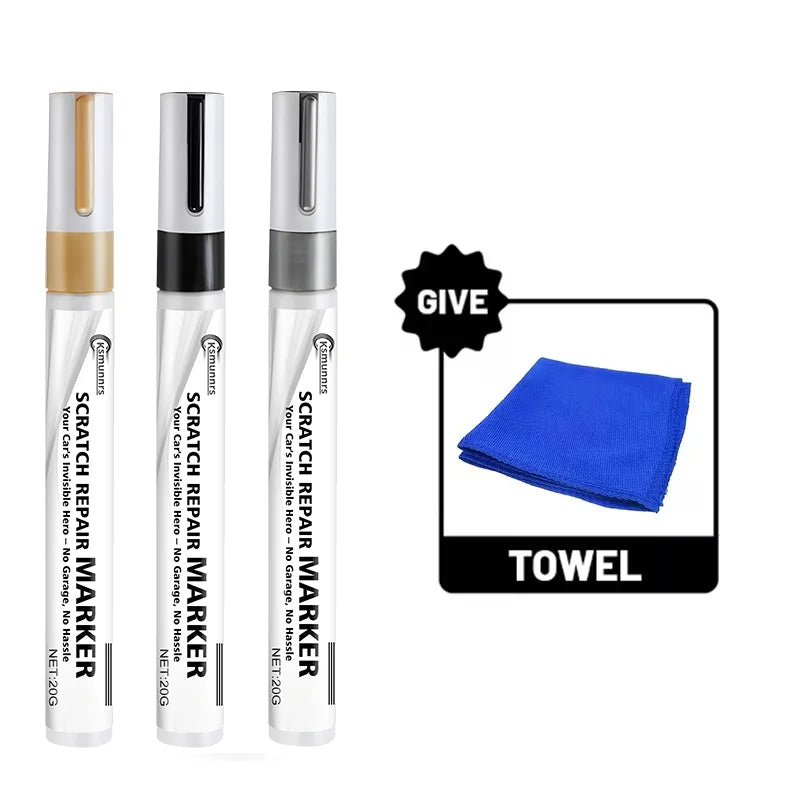 Multi-Color Car Scratch Repair Pen - Touch-Up Paint for Black, Gold, Silver