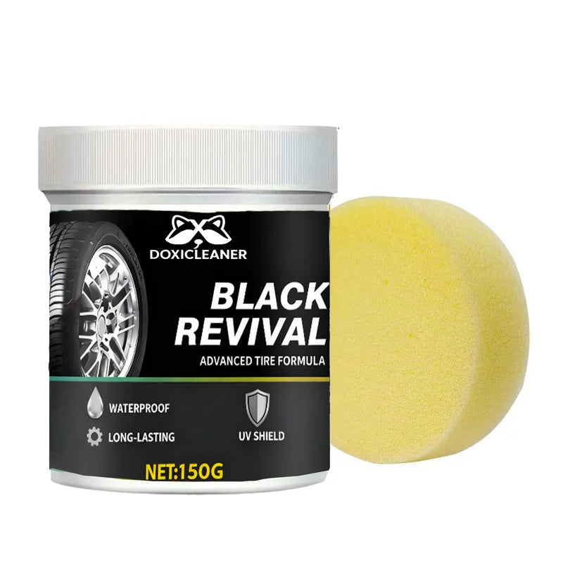 Universal Car Care Wax for Tire Blackening, Plastic & Leather Restoration, UV Protection & Polish