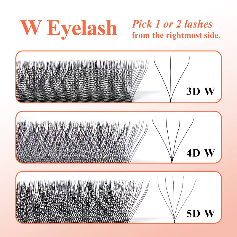 Eyelash Extensions Premade Fans 3D 4D 5D W Shape Full Dense Natural Look