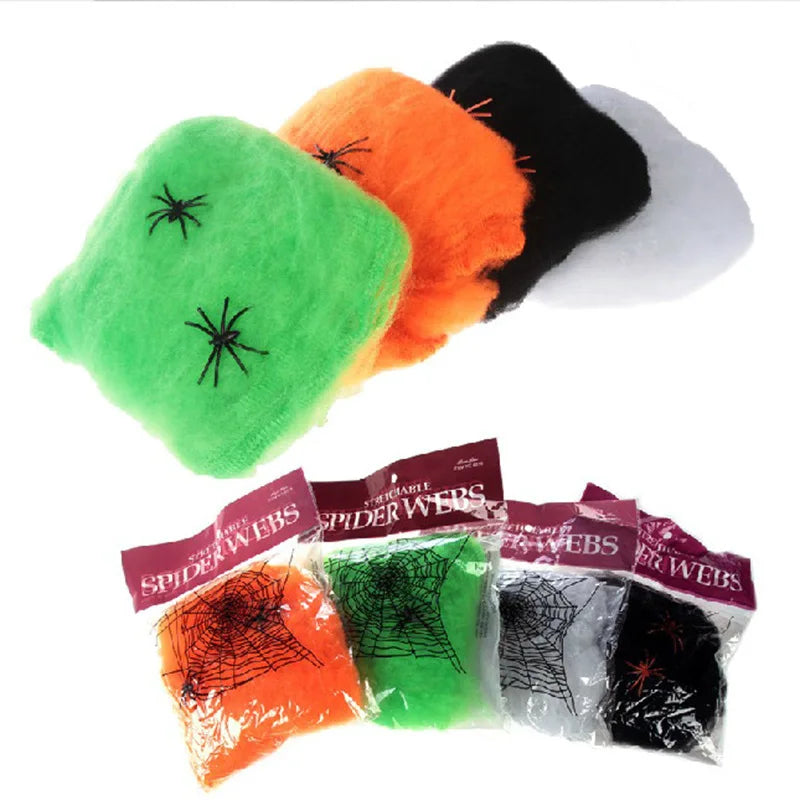 Halloween Spider Web Decoration Set - Scary Cobwebs for Party & Haunted House