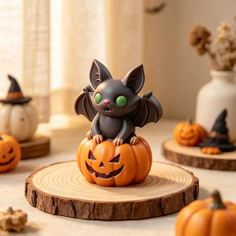 Pumpkin and Bat-Shaped Scented Candle Molds for Halloween Decor - Silicone Candle Making Tools