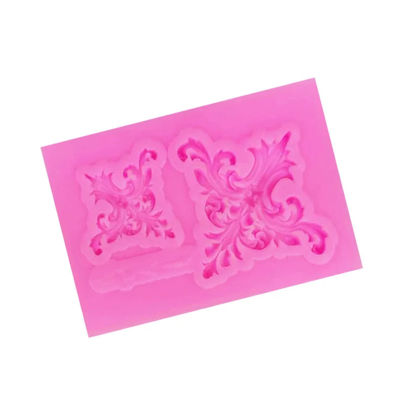 Baroque Style Lace Fondant Silicone Mold - 3D Relief Flower Decor