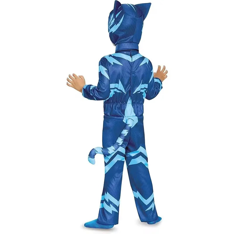 Halloween Animal Cosplay Costume Set for Kids - Owl, Cat, Gecko Jumpsuit & Mask