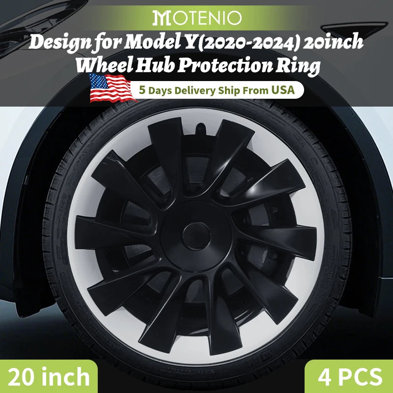 20-Inch Wheel Hub Ring Protection Cover for Tesla Model Y 2020-2024 - Full Rim Design