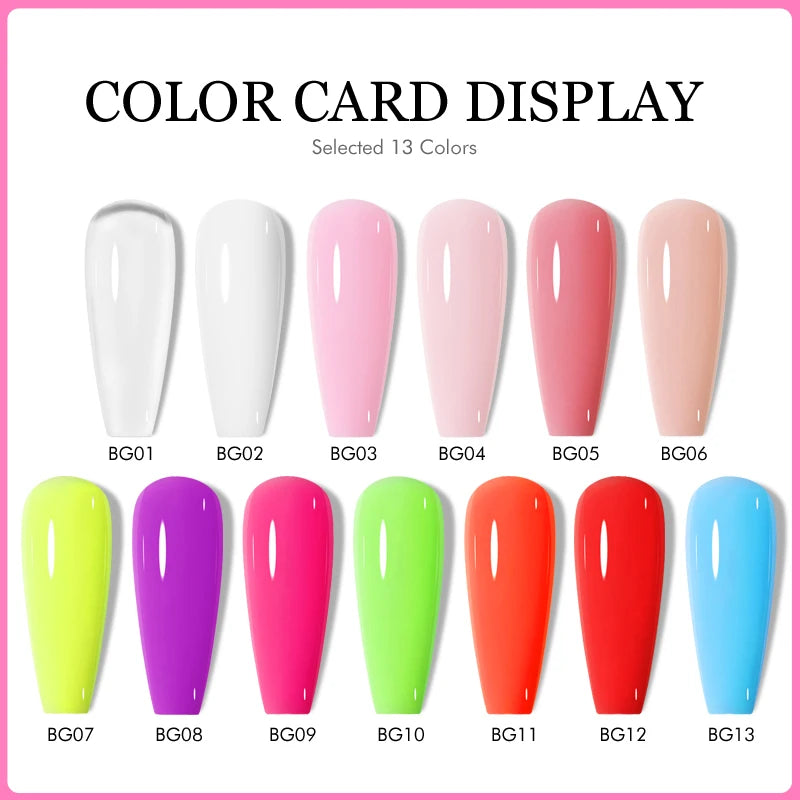 6-in-1 UV Gel Nail Polish Kit Builder Rubber Base Coat Semi-Permanent 15ML