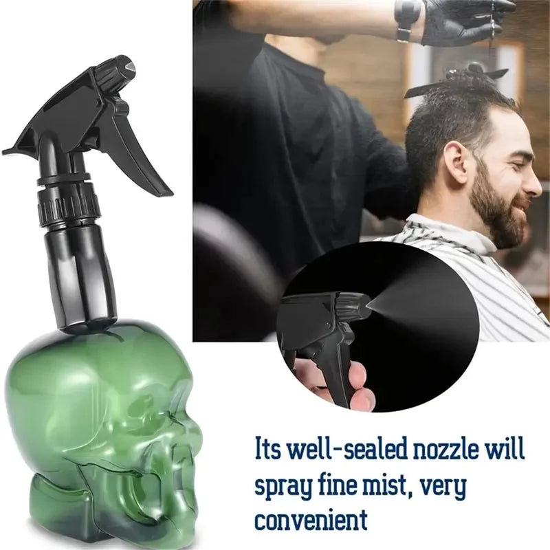 Skull-Shaped Plastic Spray Bottle 500ml for Hair & Tattoo Studio Decor