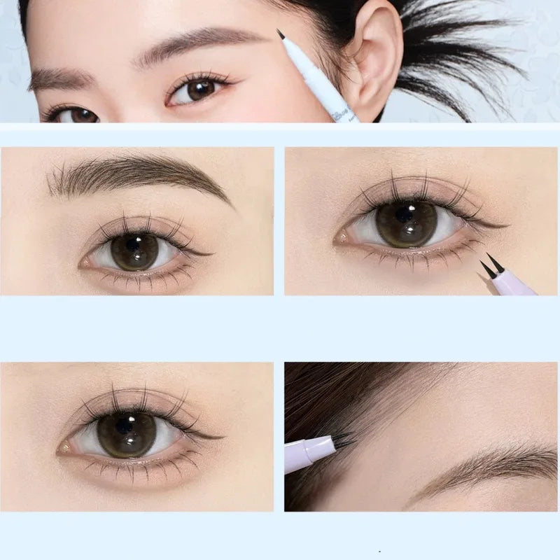 Waterproof Liquid Eyebrow & Eyeliner Pen - Ultra-Fine, Quick Drying Makeup Tool
