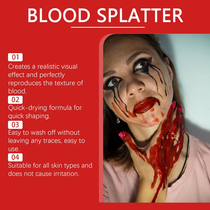 60ml Fake Blood for Halloween & Special Effects Makeup Props - Realistic Horror Blood Spray
