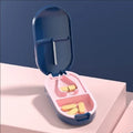 Portable Pill Cutter with Storage Box - Adjustable Stainless Steel Blade