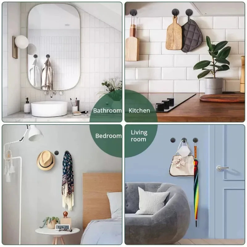 Heavy Duty Self-Adhesive Wall Hooks for Bathroom & Kitchen - Waterproof Plastic Hangers