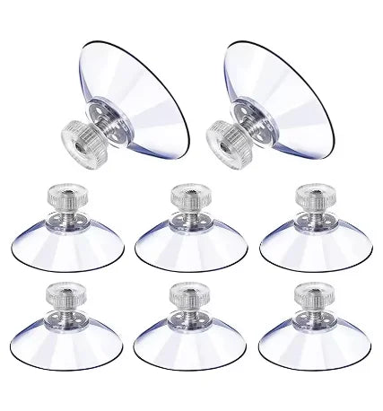 Heavy Duty Transparent Suction Cups with Screw Nut - Waterproof Plastic Adhesive Holders