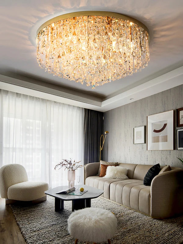 Modern Crystal Ceiling Chandelier - Designer Hanging Lamps for Living Room