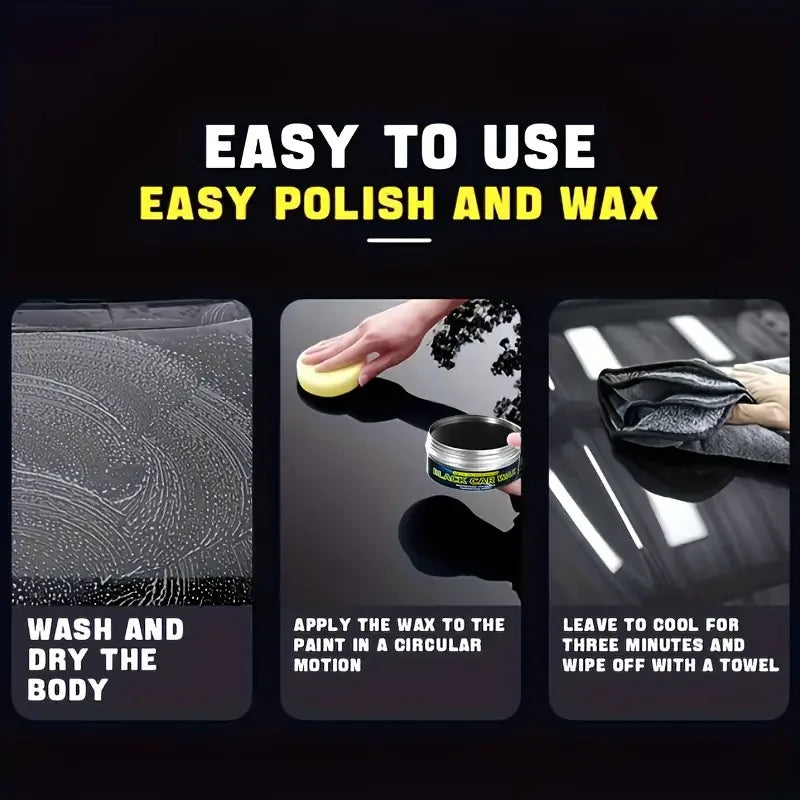 Premium Car Wax for Deep Shine Scratch Removal & Long-Lasting Protection - Easy to Use for Black Cars