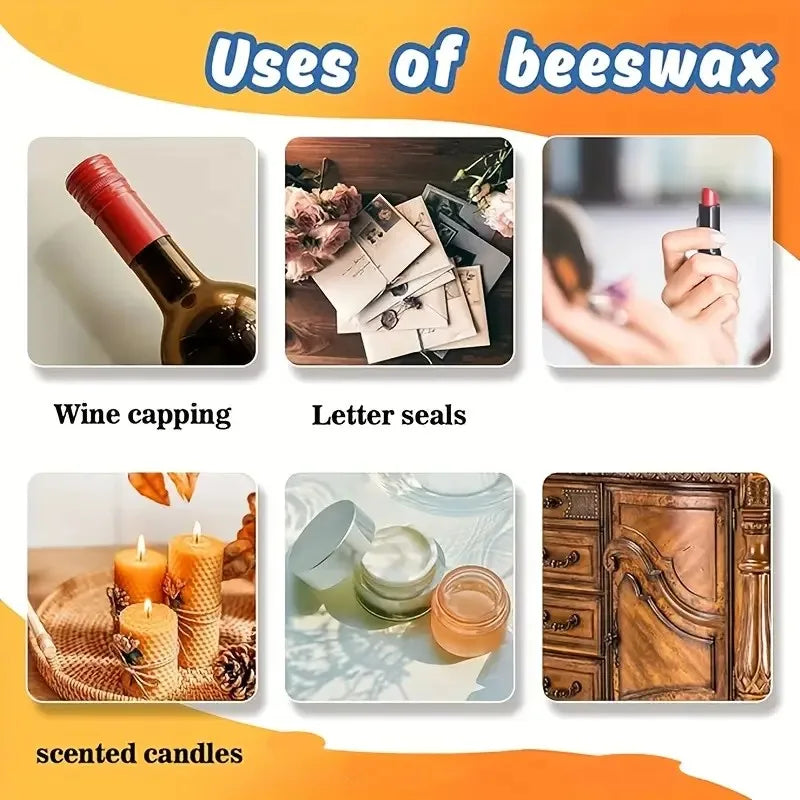 Pure Beeswax Blocks for Candle Making DIY Crafts No Power Needed - 4/8pcs