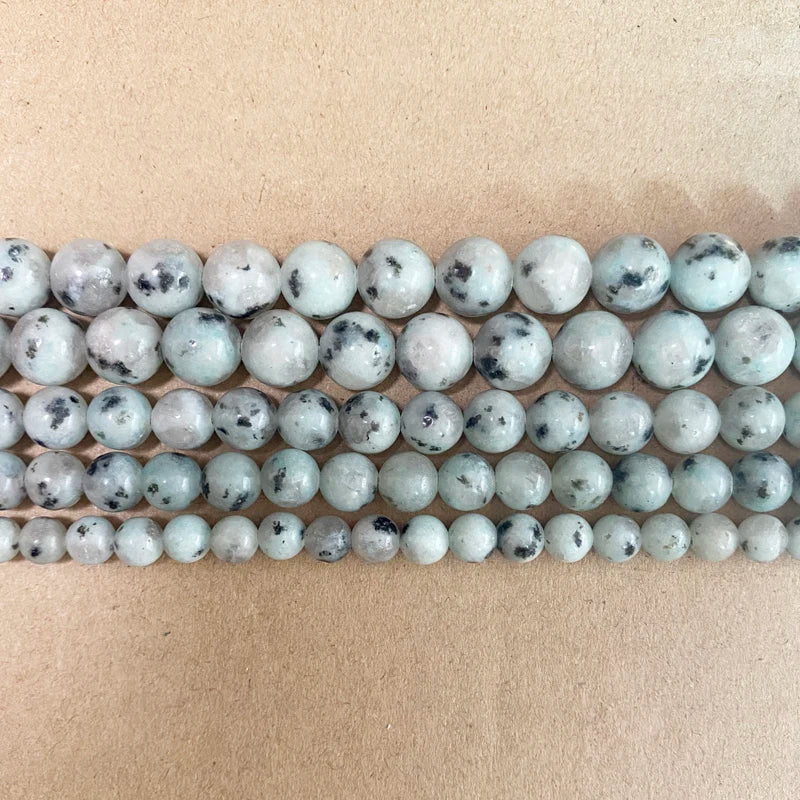 Natural Sesame Stone Kiwi Jasper Beads for Jewelry Making - 4-12mm Variants