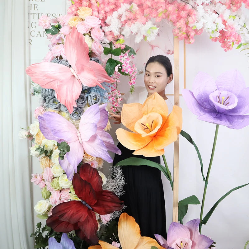 Large 3D Paper Butterfly Balcony Decorations for Weddings & Outdoor Events