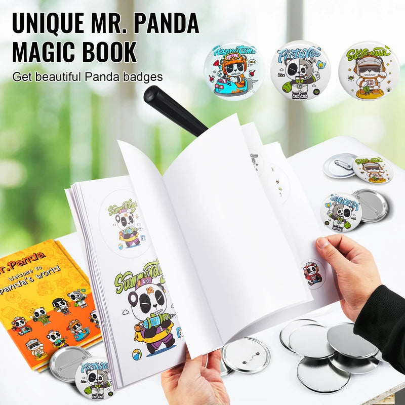 DIY Badge Maker Machine Kit for Custom Buttons 25 & 58mm with 500 Parts