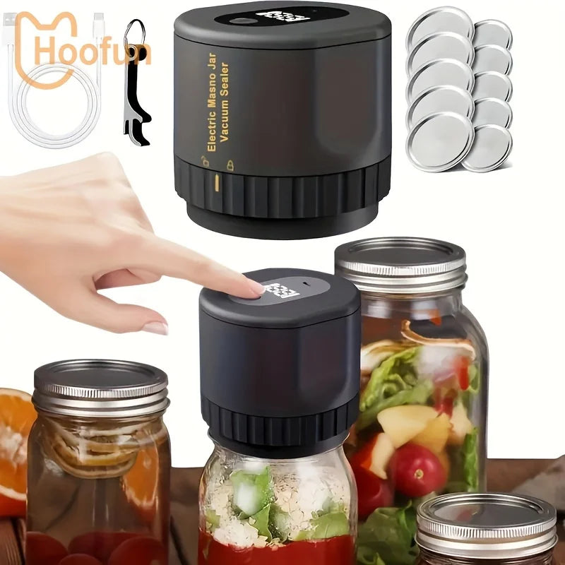 Semi-Automatic Can Sealer with Digital Vacuum Pump for Bottles and Cans - 5W Lithium Powered