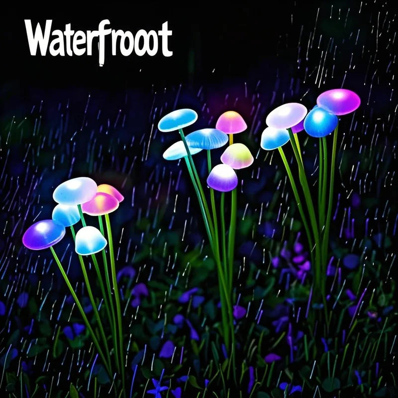 Solar Garden Pathway Lights Waterproof Outdoor Mushroom LED Decor Set