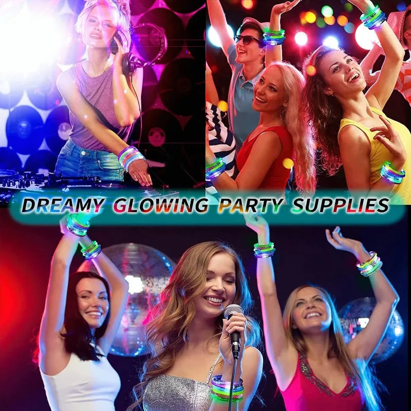 Halloween LED Acrylic Glow Bracelets Party Favors for Night Events - Multiple Sizes