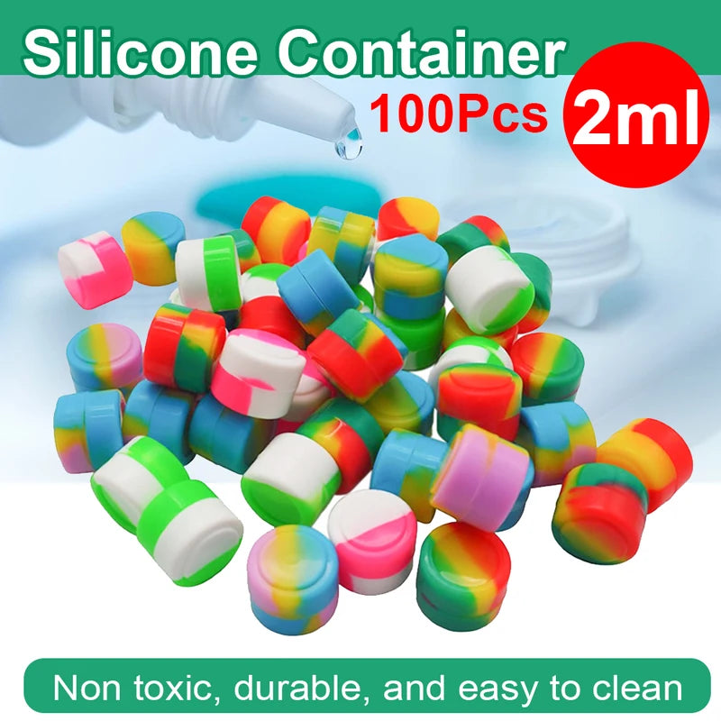 Mini Silicone Storage Containers 2ml - Non-Stick Travel Jars for Creams & Ointments