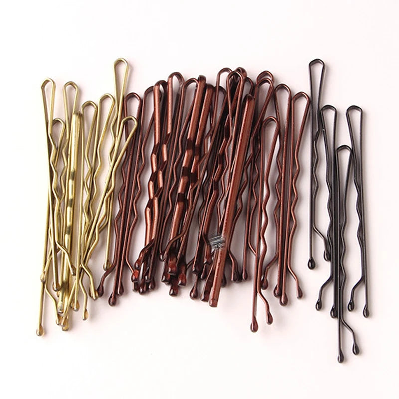 50pcs Women Girls Solid Hair Clips Bobby Pins Hair Accessories - 5cm