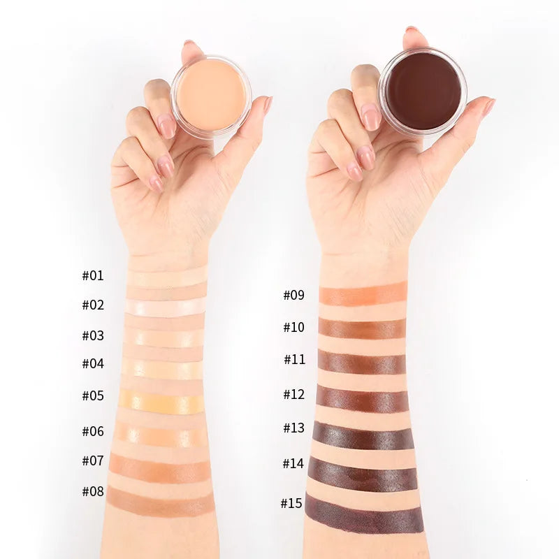 15-Color Face Concealer Palette Full Coverage Waterproof Makeup Base for Blemishes