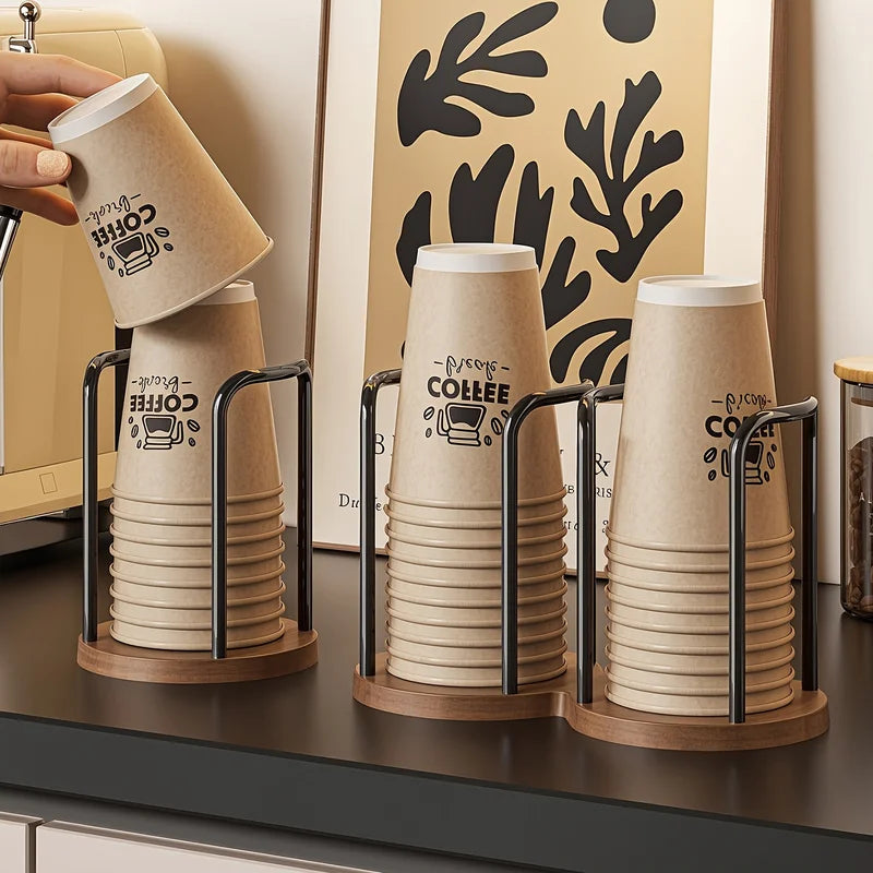 Disposable Cup Holder Multi-Function Coffee Organizer Desktop Storage Rack for Home and Kitchen
