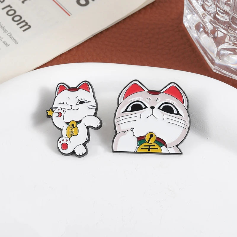 Anime Dandadan Turbo Granny Cat Enamel Lapel Pins - Lucky Running Cat Brooches for Jewelry & Gifts